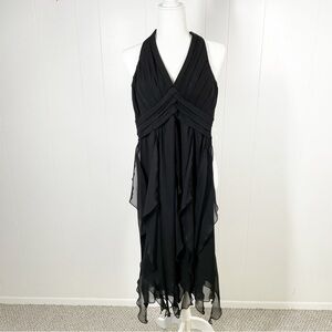 NEW Sangria Black Tie Halter Handkerchief Dress 4